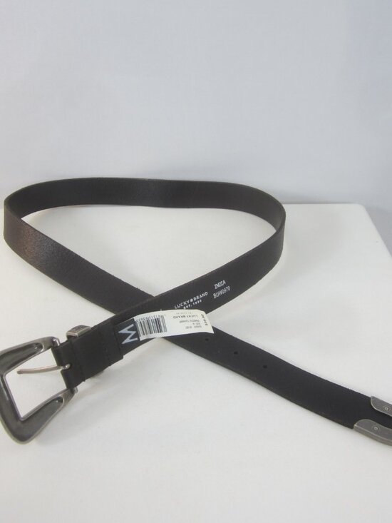 Lucky Brand  Medium Black Leather Silver Tone Buckle Western Cowboy 32 - 37 main image 6
